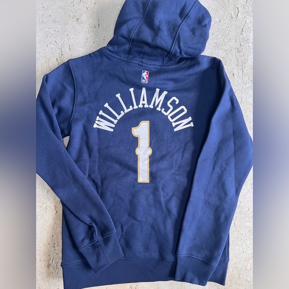 Nike Boys Hoodie NBA New Orleans Pelican Zion Williamson #1 Navy Blue Size Med - Picture 2 of 5